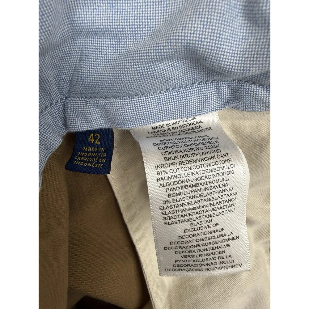 Polo Ralph Lauren Stretch Classic Fit Chino Shorts Men's 42 Khaki Preppy Golf